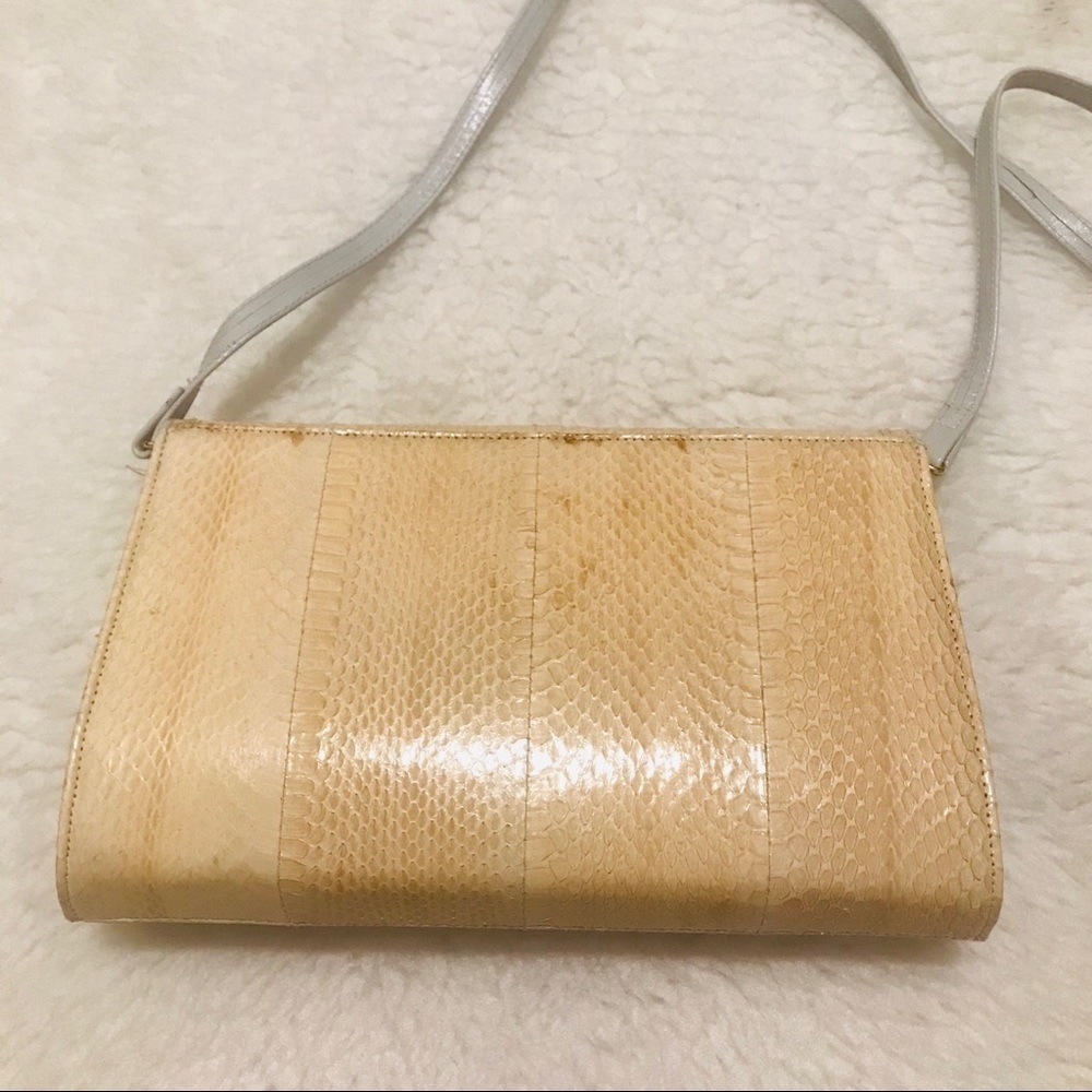 Vintage Snakeskin Leather Shoulders  Bag - Picture 5 of 15